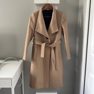 Tan Taupe Mango Wool Coat